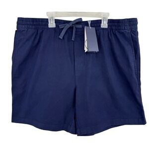 Vineyard Vines Mens XL 7 Inch Pull-On Linen Cotton Shorts Nautical Navy 1H001324